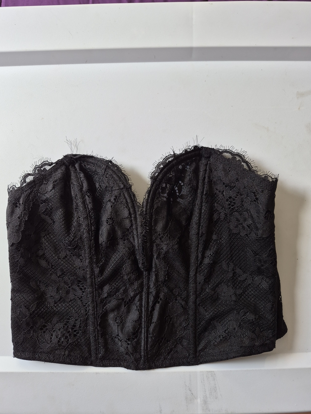 Victoria's Secret Black Lace Strapless Bustier